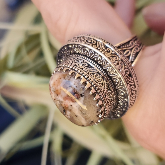 New Dendritic Opal 925 Silver Statement Ring. - Picture 11 of 16